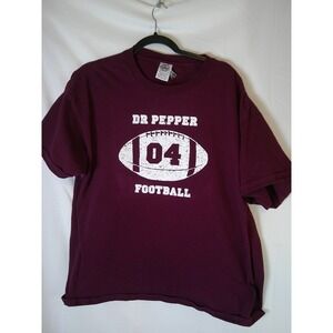 Vintage Delta Magnum Weight Dr Pepper Football 04 Graphic T-Shirt Mens XL Maroon